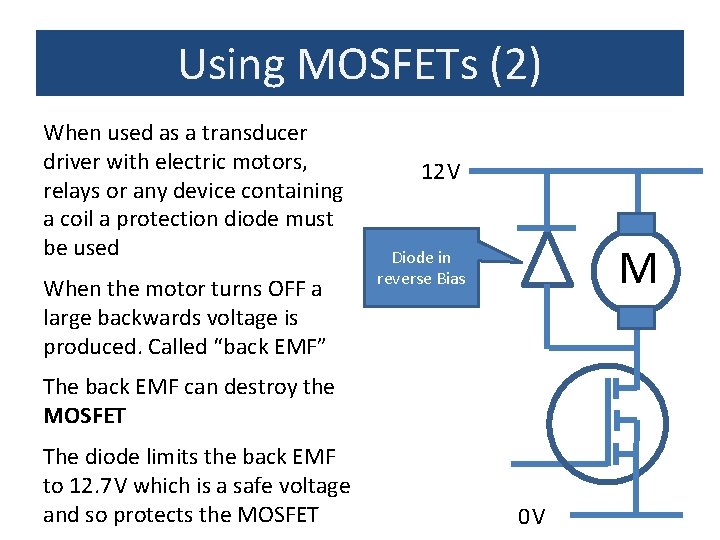 MOSFETs AIM To understand how MOSFETs can be