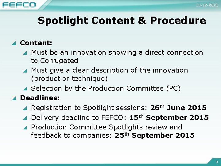 Guidelines for Spotlights Rules How to embed a