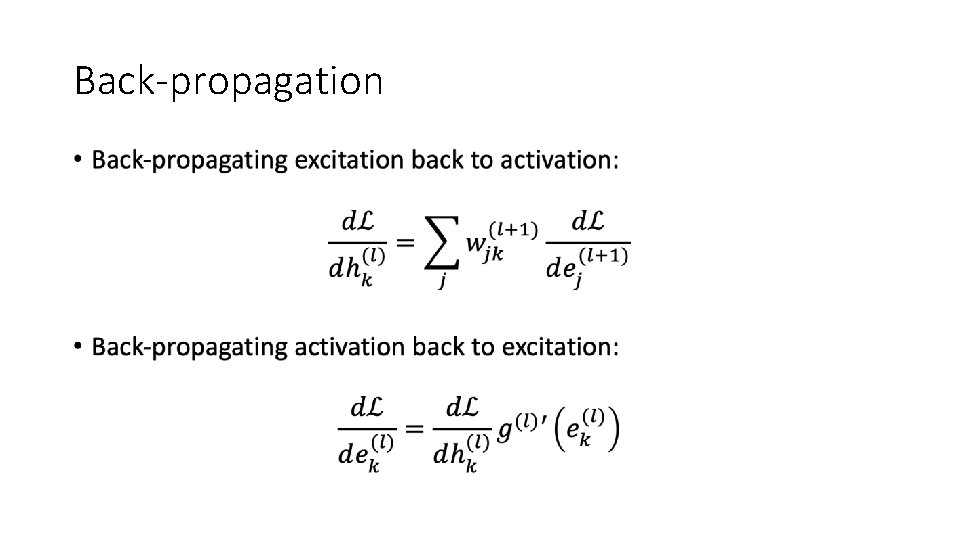 Back-propagation • 
