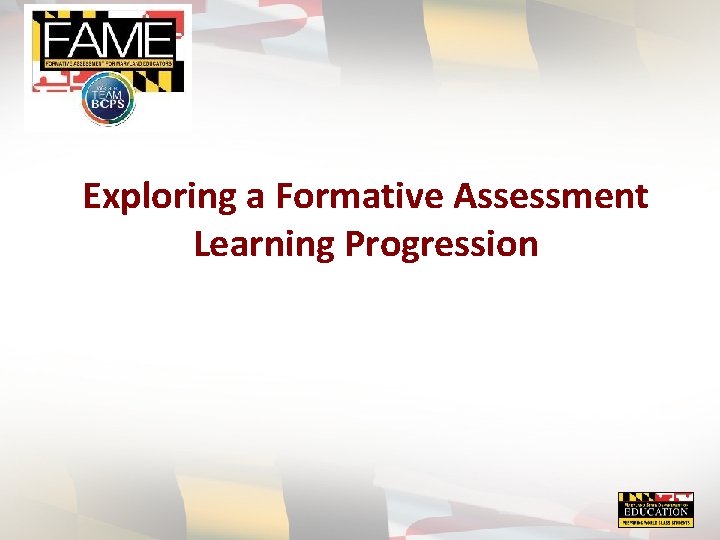 Exploring a Formative Assessment Learning Progression 