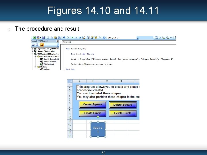 Figures 14. 10 and 14. 11 v The procedure and result: 63 