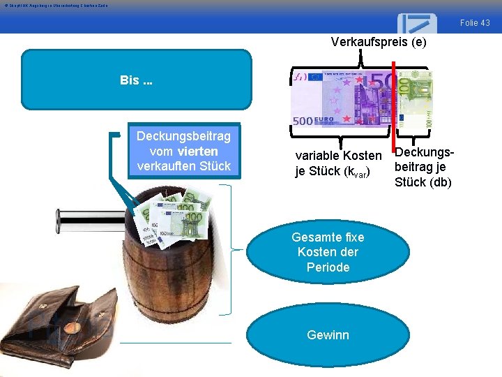 © Skript IHK Augsburg in Überarbeitung Christian Zerle Folie 43 Verkaufspreis (e) und so
