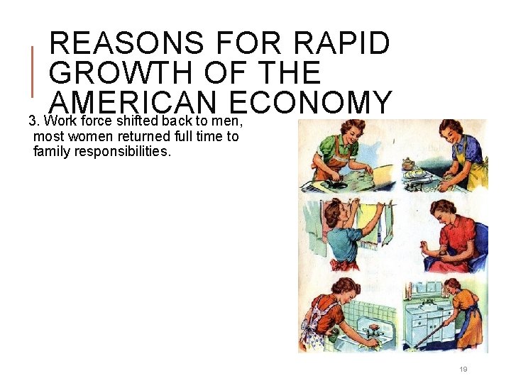 REASONS FOR RAPID GROWTH OF THE AMERICAN ECONOMY 3. Work force shifted back to REASONS FOR RAPID GROWTH OF THE AMERICAN ECONOMY 3. Work force shifted back to