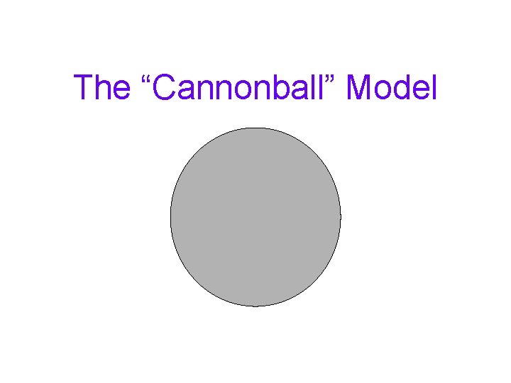 The “Cannonball” Model 