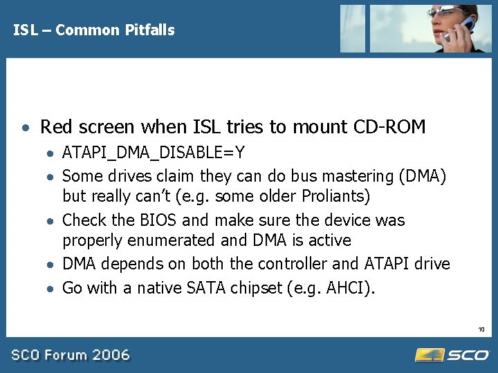 ISL – Common Pitfalls · Red screen when ISL tries to mount CD-ROM ·