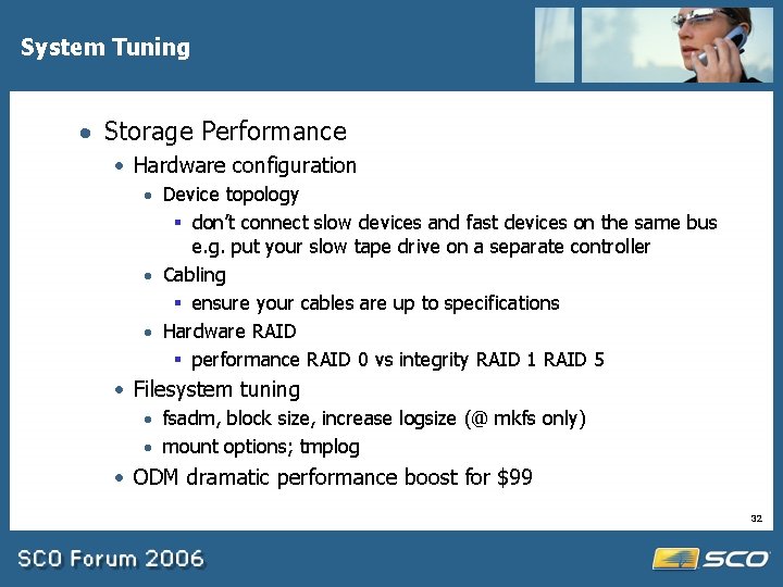 System Tuning · Storage Performance · Hardware configuration · Device topology § don’t connect