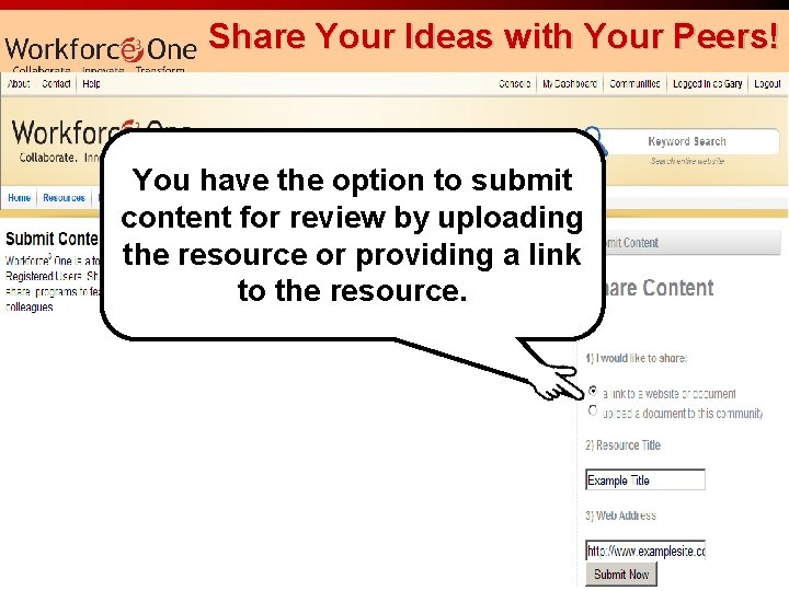 Share Your Ideas with Your Peers! You have the option to submit content for