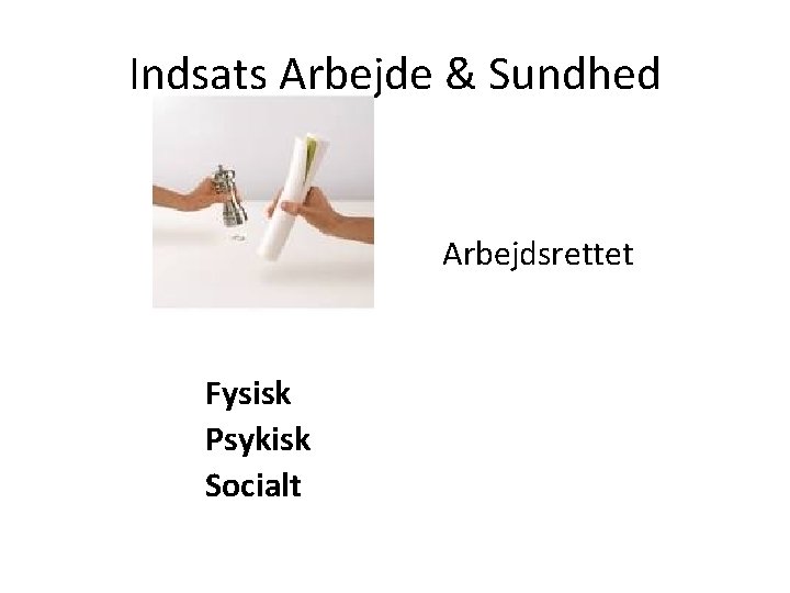 Indsats Arbejde & Sundhed Arbejdsrettet Fysisk Psykisk Socialt 