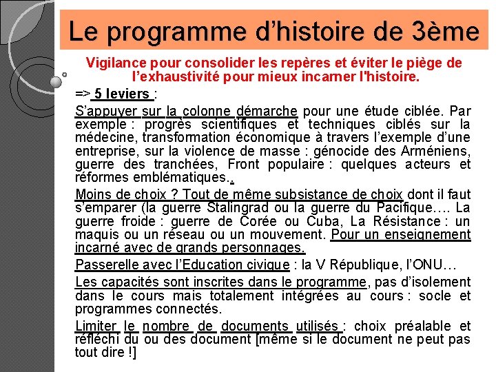 Le programme d’histoire de 3ème Vigilance pour consolider les repères et éviter le piège