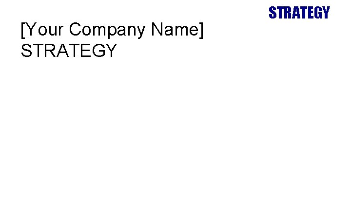[Your Company Name] STRATEGY 