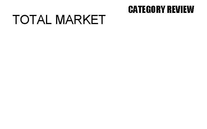 TOTAL MARKET CATEGORY REVIEW 