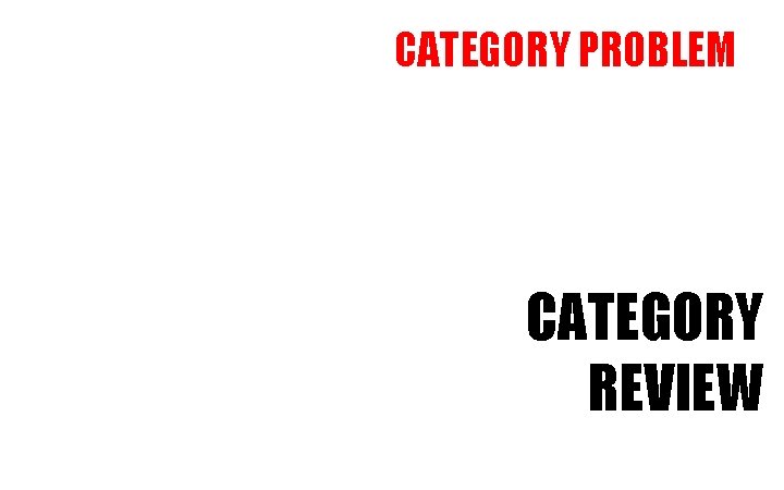 CATEGORY PROBLEM CATEGORY REVIEW 