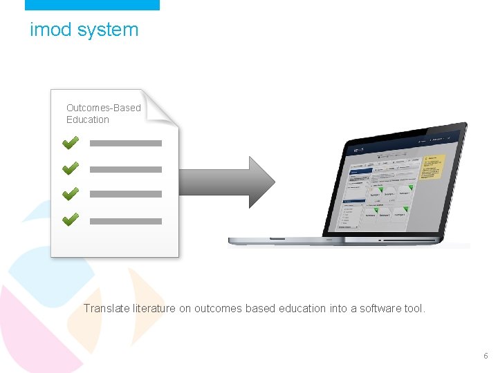 imod system Outcomes-Based Education Translate literature on outcomes based education into a software tool.