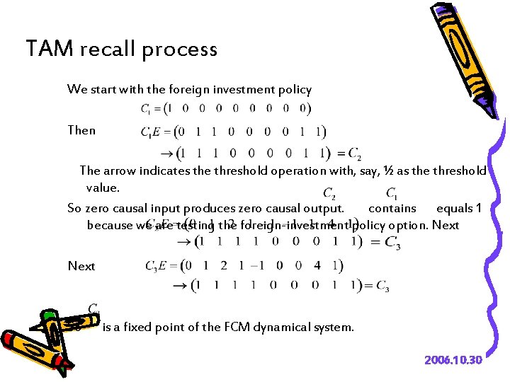 TAM recall process We start with the foreign investment policy Then The arrow indicates