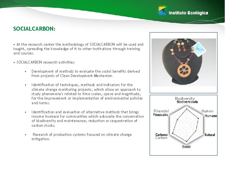 SOCIALCARBON: • At the research center the methodology of SOCIALCARBON will be used and