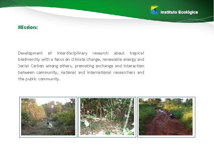 Mission: Development of interdisciplinary research about tropical biodiversity with a focus on climate change,
