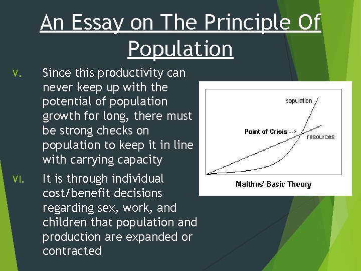 An Essay on The Principle Of Population V. Since this productivity can never keep