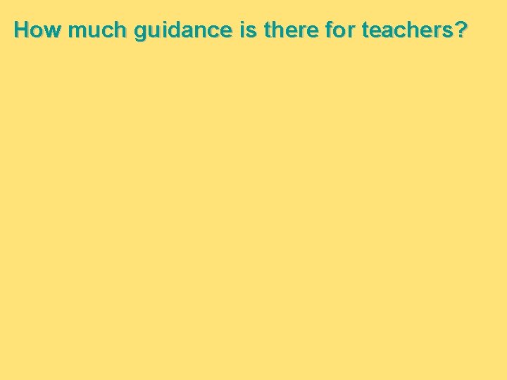 How much guidance is there for teachers? How much guidance is there for teachers?
