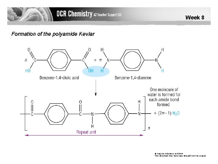 Week 8 Formation of the polyamide Kevlar © Pearson Education Ltd 2009 This document
