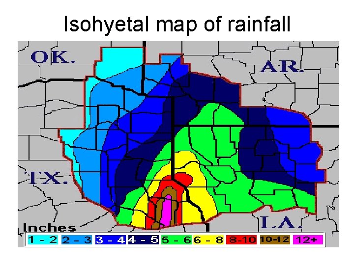 Isohyetal map of rainfall 