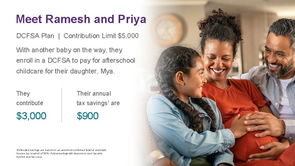 Meet Ramesh and Priya DCFSA Plan || Contribution. Limit$5, 000 With another baby on