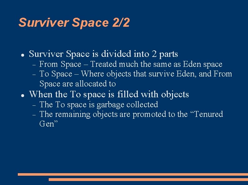 Surviver Space 2/2 Surviver Space is divided into 2 parts From Space – Treated