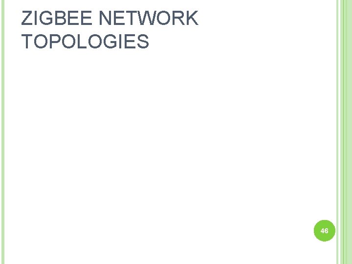 ZIGBEE NETWORK TOPOLOGIES 46 