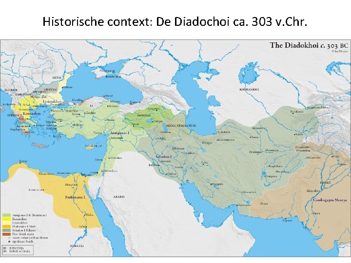 Historische context: De Diadochoi ca. 303 v. Chr. 