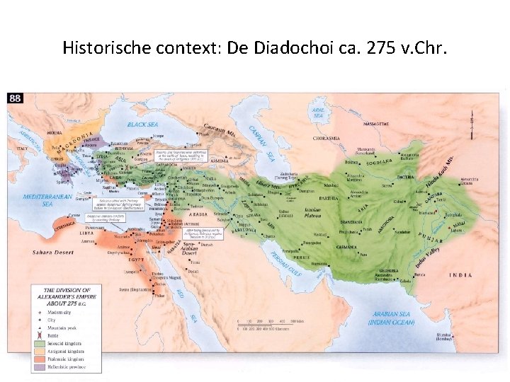 Historische context: De Diadochoi ca. 275 v. Chr. 