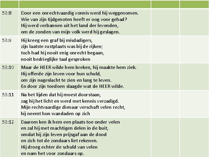 53: 8 Door een onrechtvaardig vonnis werd hij weggenomen. 5. Deutero-Jesaja (Jes 40 -55)