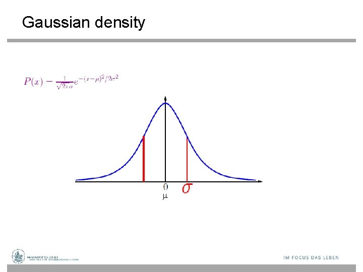 Gaussian density m 