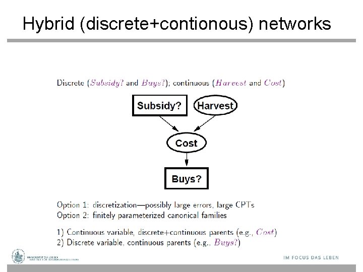 Hybrid (discrete+contionous) networks 