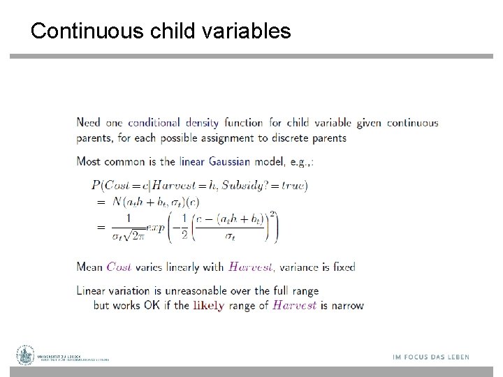 Continuous child variables 