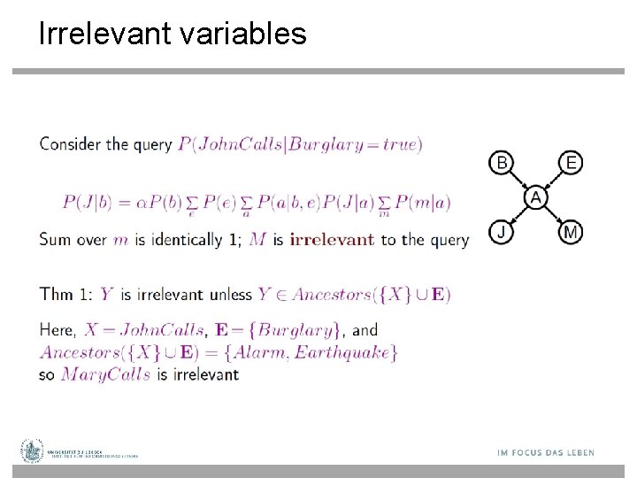 Irrelevant variables 