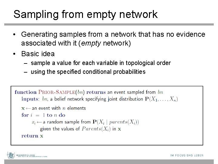 Sampling from empty network • Generating samples from a network that has no evidence