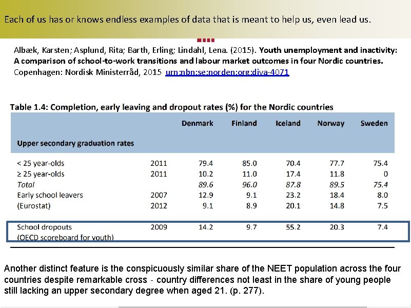 Each of us has or knows endless examples of data that is meant to