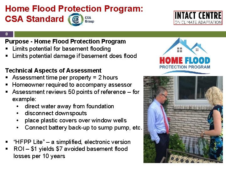 Home Flood Protection Program: CSA Standard 8 Purpose - Home Flood Protection Program §