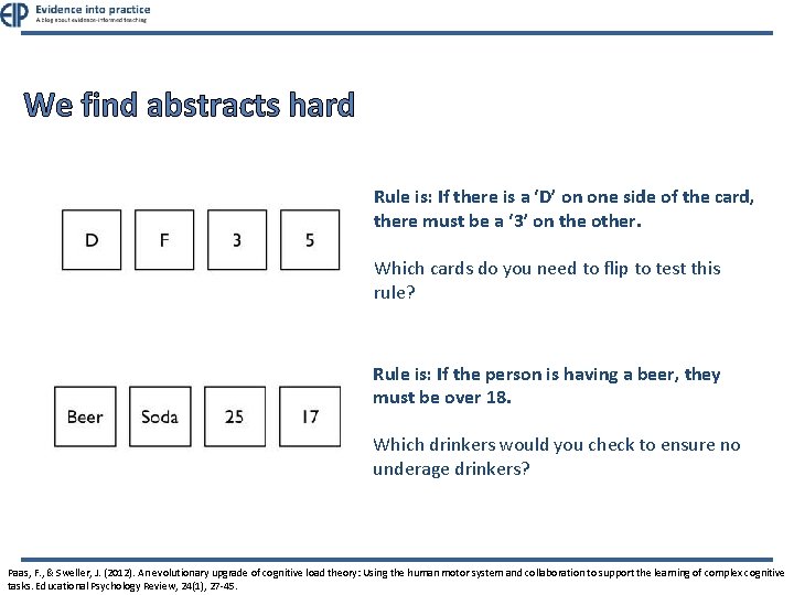 We find abstracts hard Rule is: If there is a ‘D’ on one side