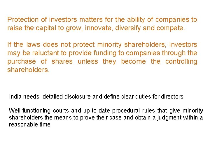 Protection of investors matters for the ability of companies to raise the capital to