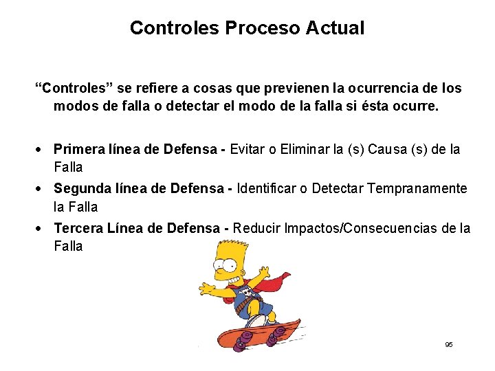 Controles Proceso Actual “Controles” se refiere a cosas que previenen la ocurrencia de los