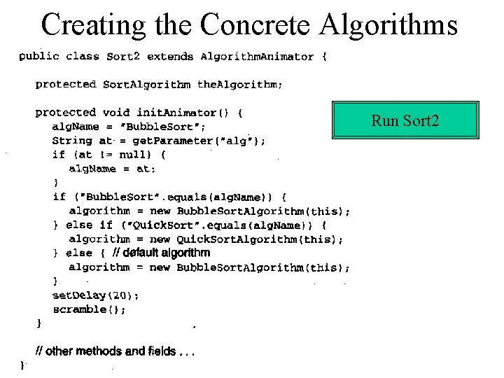 Creating the Concrete Algorithms Run Sort 2 