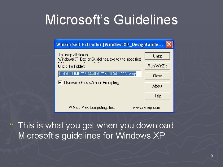 Microsoft’s Guidelines } This is what you get when you download Microsoft’s guidelines for