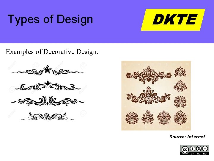 Types of Design DKTE Examples of Decorative Design: Source: Internet 