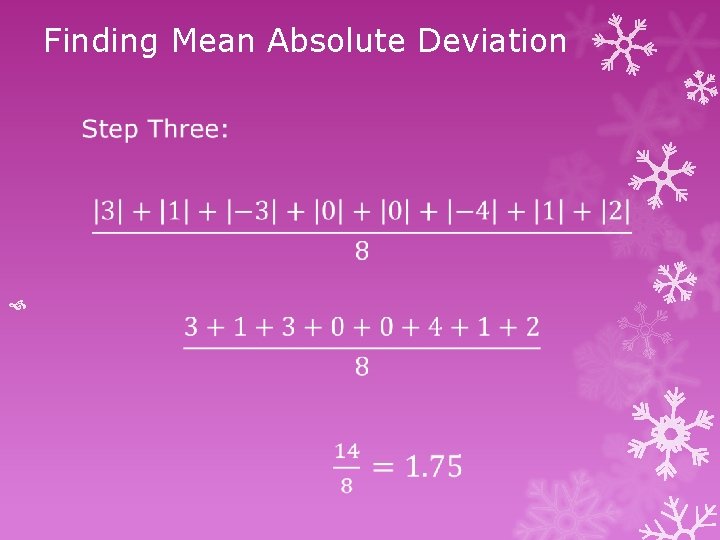Finding Mean Absolute Deviation 
