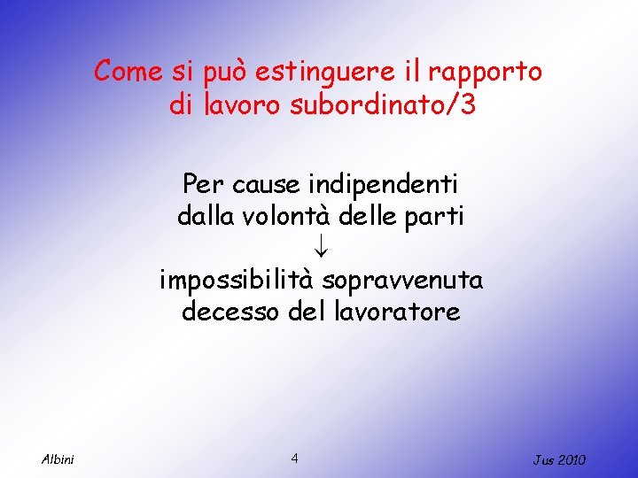 Come si può estinguere il rapporto di lavoro subordinato/3 Per cause indipendenti dalla volontà