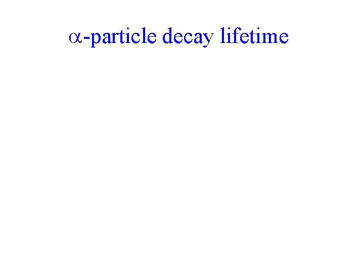  -particle decay lifetime 