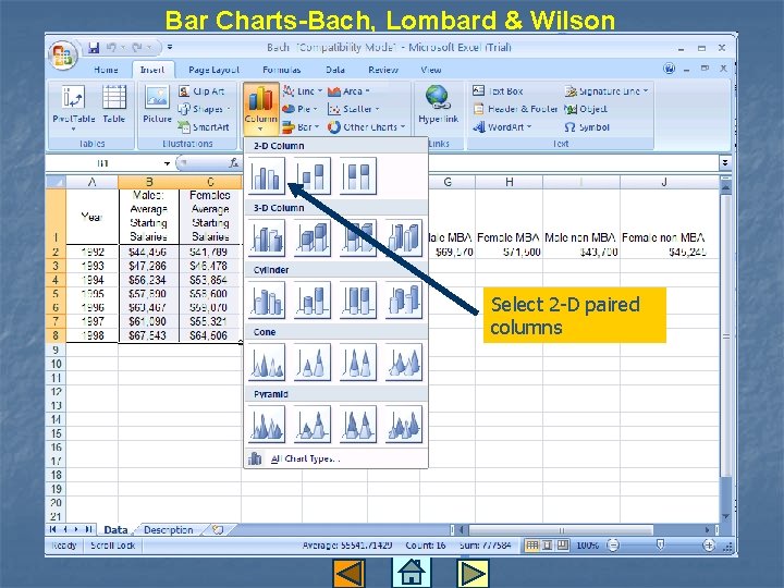 Bar Charts-Bach, Lombard & Wilson Select 2 -D paired columns 