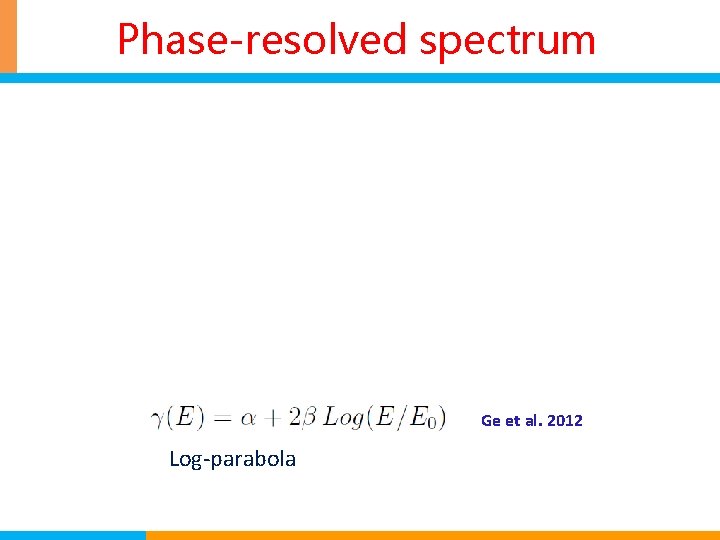 Phase-resolved spectrum Ge et al. 2012 Log-parabola 