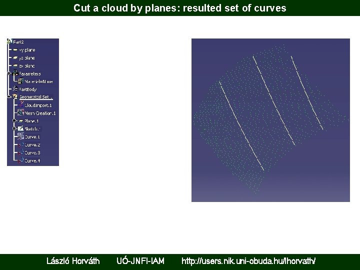 Cut a cloud by planes: resulted set of curves László Horváth UÓ-JNFI-IAM http: //users.