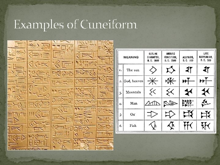 Examples of Cuneiform 